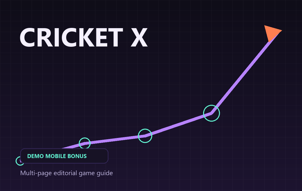 Cricket X game cover for demo mode, mobile play and bonus access